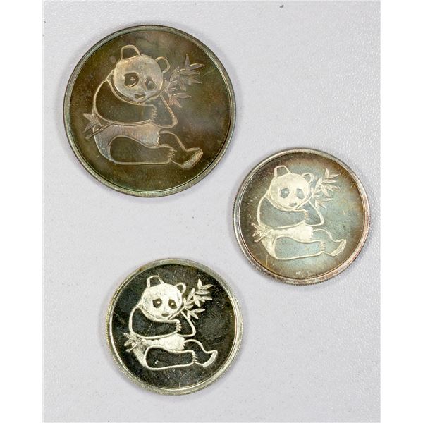 CHINA (PEOPLE'S REPUBLIC): LOT of 3 silver medals