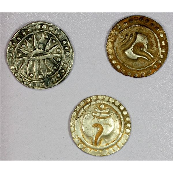 ASIA: Burmese Kingdoms, LOT of 3 silver coins