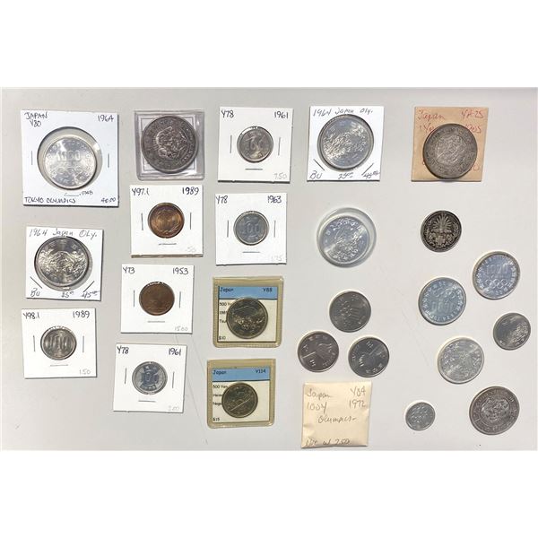 ASIA: Japan, LOT of 23 coins and one medal