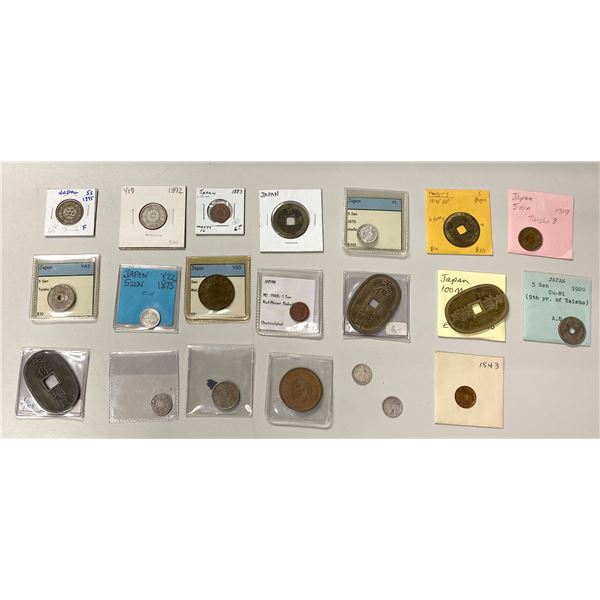 ASIA: Japan, LOT of 21 coins