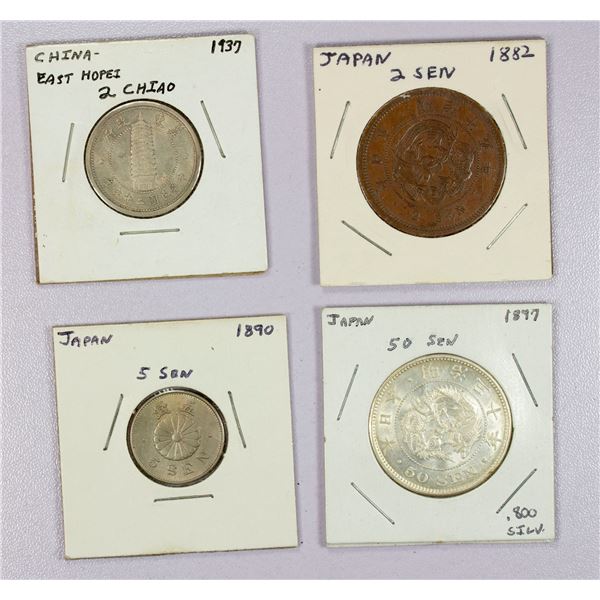 ASIA: Japan, LOT of 4 coins
