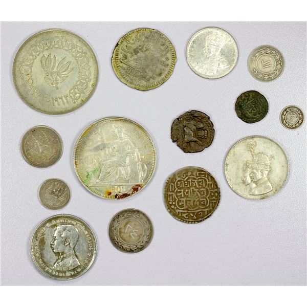 ASIA & MIDDLE EAST: Various, LOT of 13 coins and 1 medal