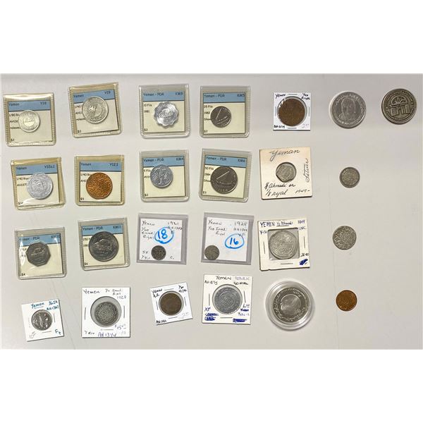 MIDDLE EAST: Yemen, LOT of 25 coins