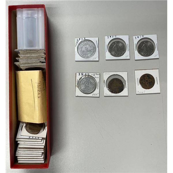 EUROPE: France & Germany, LOT of 25 coins and 31 tokens