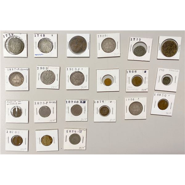 EUROPE: Germany, LOT of 21 coins and jetons