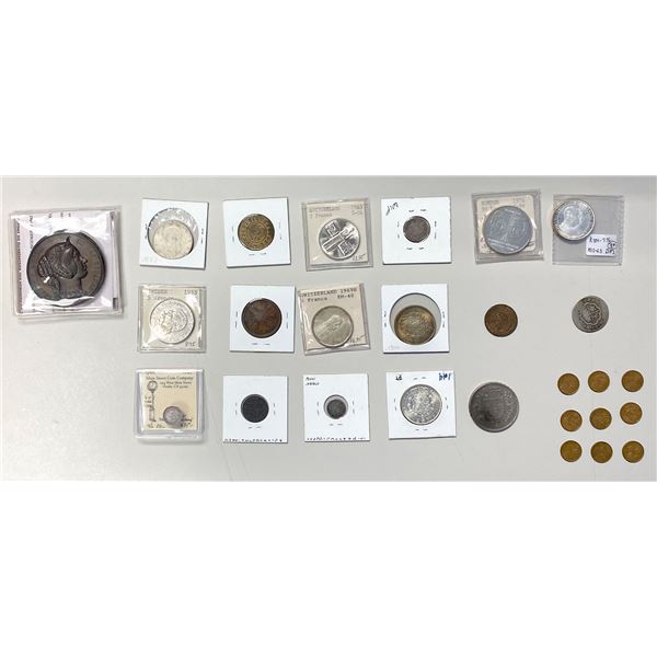 EUROPE: Various, LOT of 28 coins, tokens, and medals