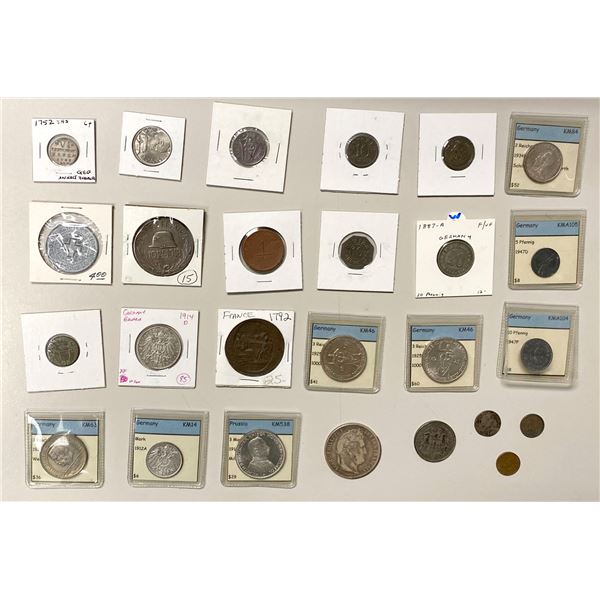 EUROPE: Various, LOT of 26 coins, tokens, and medals