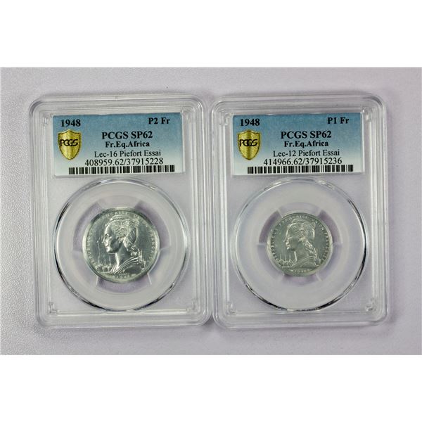 AFRICA: French Equatorial Africa, LOT of 2 coins