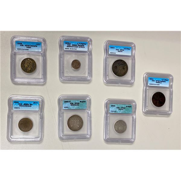 AFRICA: Various, LOT of 7 certified coins
