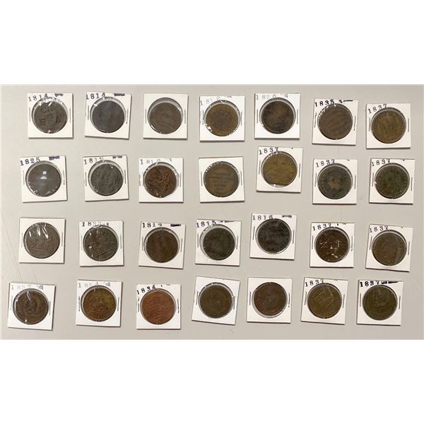 UNITED STATES AND CANADA: LOT of 28 tokens