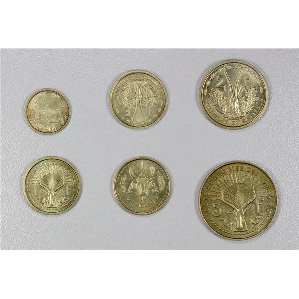 WORLDWIDE: French Colonies, LOT of 6 coins