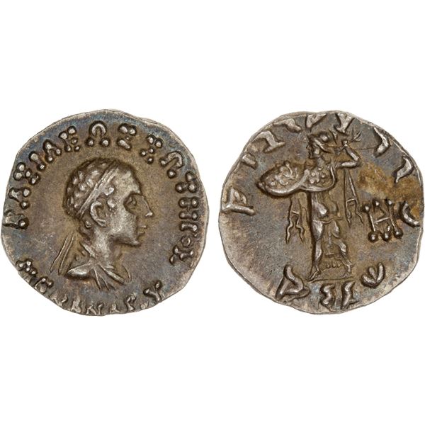 BACTRIA: Menander I, ca. 155-130 BC, AR drachm (2.50g), choice XF