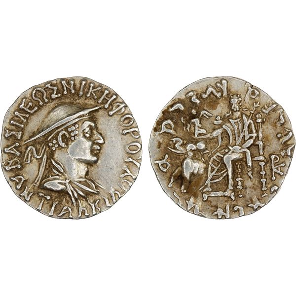 BACTRIA: Antialkides, ca. 115-95 BC, AR drachm (2.45g), choice VF-XF