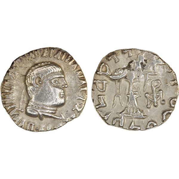 BACTRIA: Apollodotos II, ca. 80-65 BC, AR drachm, Taxila, VF