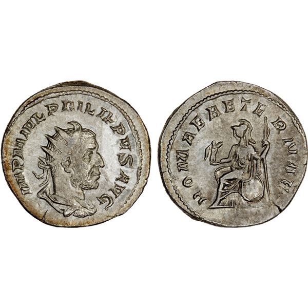 ROMAN EMPIRE: Philip I, 244-249 AD, AR antoninianus (3.91g), Rome, 247, VF