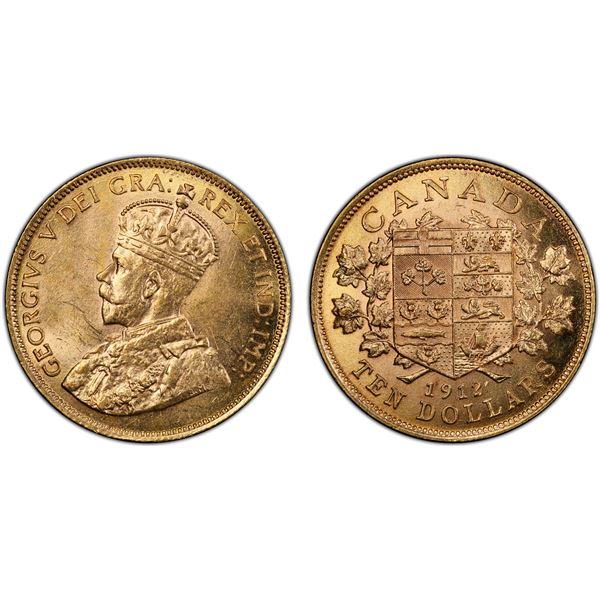 CANADA: George V, 1910-1936, AV 10 dollars, 1912, PCGS MS61
