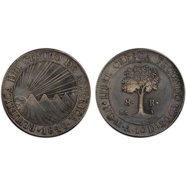 CENTRAL AMERICAN REPUBLIC: AR 8 reales, 1840/37-NG, PCGS XF details