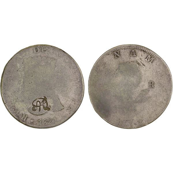 ECUADOR: Republic, AR 8 reales, ND [1831], VF on AG host