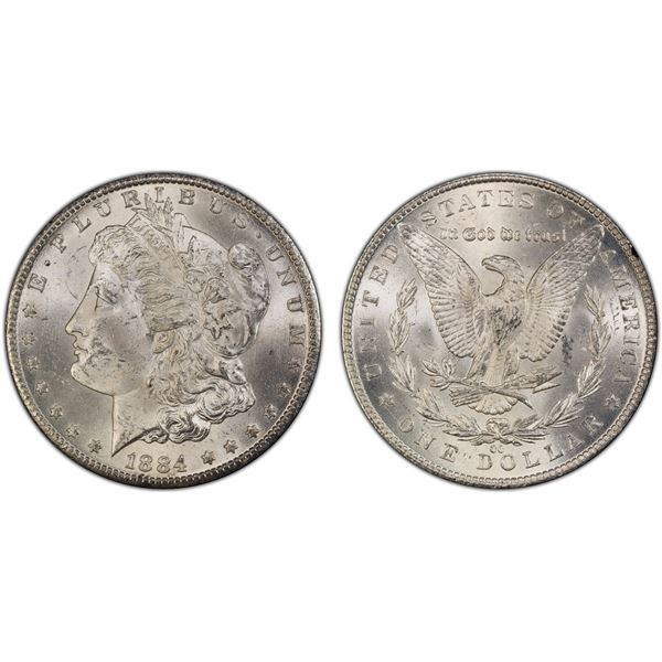 UNITED STATES: AR Dollar, 1884-CC, PCGS MS63