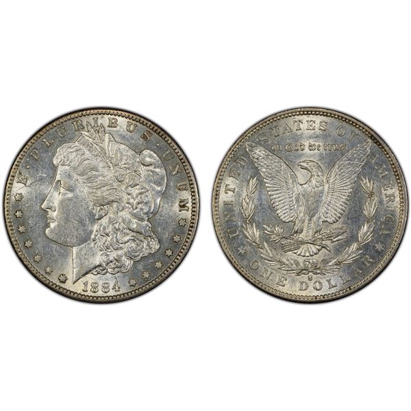 UNITED STATES: AR dollar, 1884-S, PCGS AU53