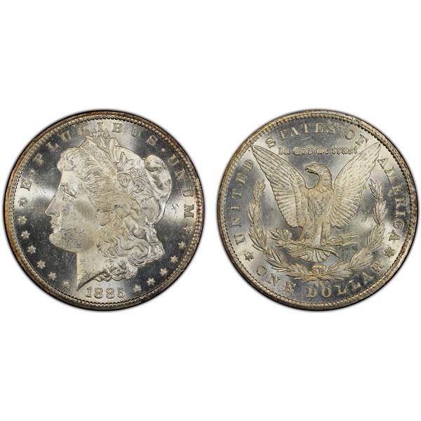 UNITED STATES: AR dollar, 1885-CC, PCGS MS63
