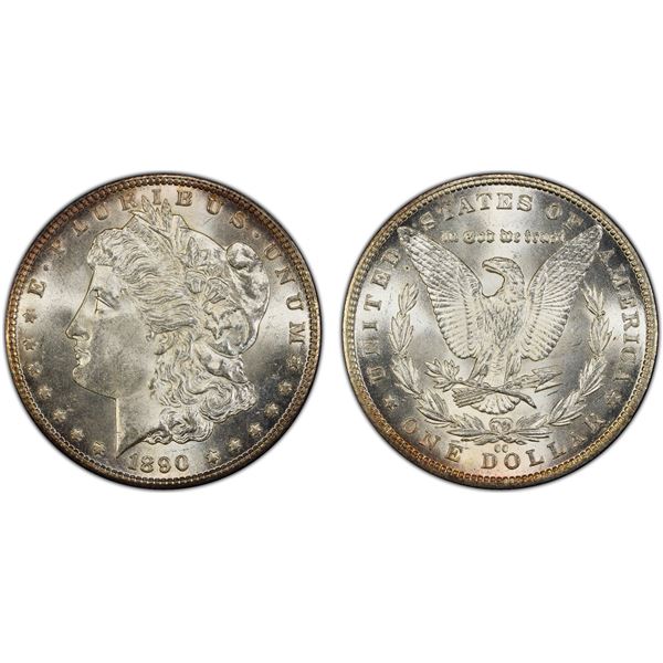 UNITED STATES: AR dollar, 1890-CC, PCGS MS63