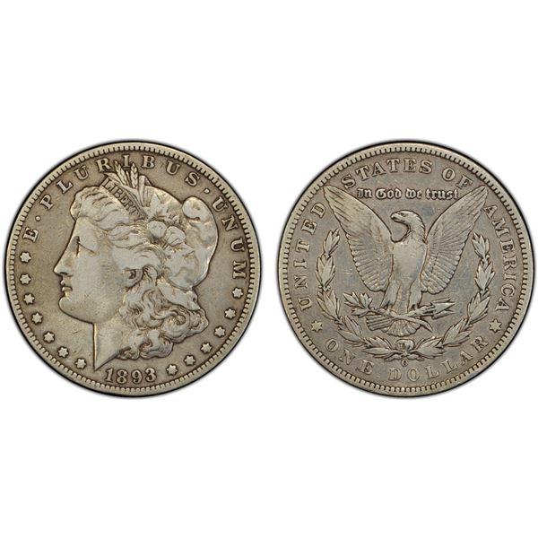 UNITED STATES: AR dollar, 1893-O, PCGS Fine details