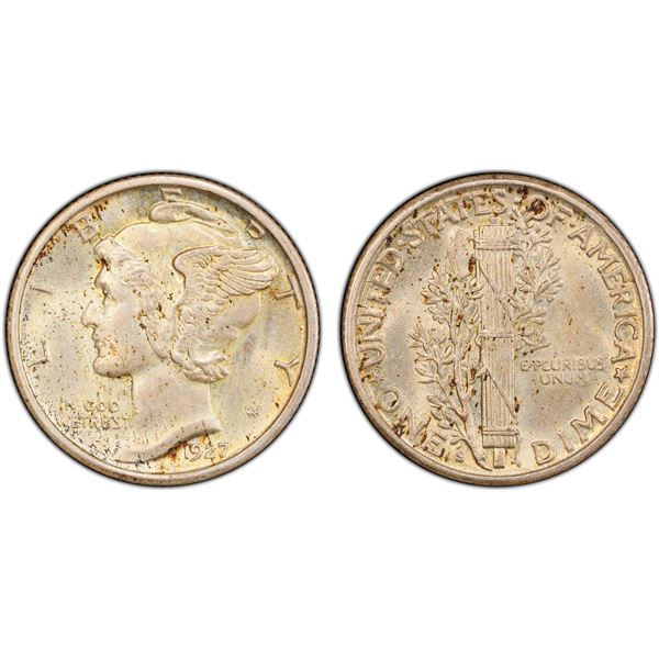 UNITED STATES:  AR 10 cents, 1927-S, PCGS MS63