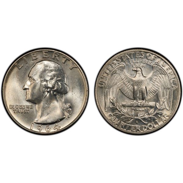UNITED STATES: AR 25 cents, 1964-D, PCGS MS65