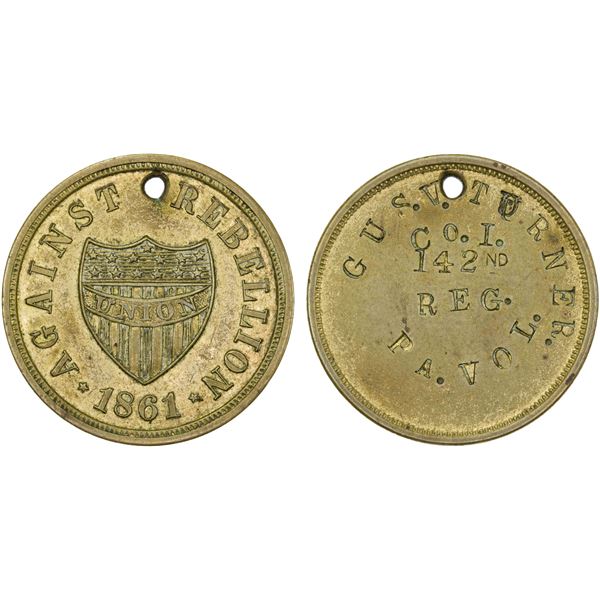 UNITED STATES: dog tag (11.52g), 1861, XF