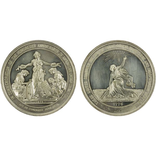 UNITED STATES: white metal medal, 1876 (1877), NGC MS61 PL