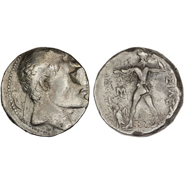 BACTRIA: Diodotos II Theos, ca. 235-225 BC, AR tetradrachm (16.72g), VF