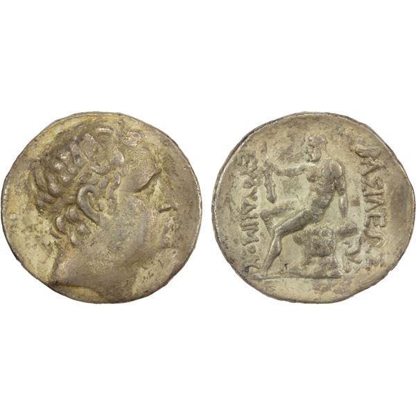 BACTRIA: Euthydemos I Theos, ca. 230-195 BC, AR tetradrachm (16.06g), VF