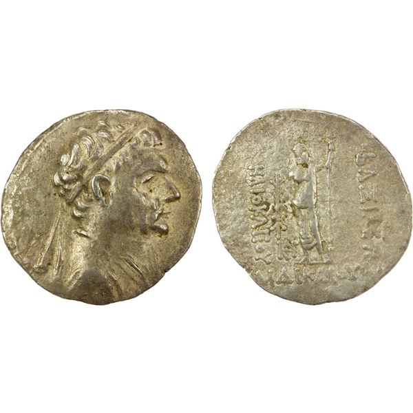 BACTRIA: Heliokles I Dikaios, ca. 145-130 BC, AR tetradrachm (16.33g), nice VF