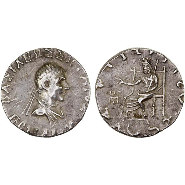 BACTRIA: Hermaios, ca. 90-70 BC, AR tetradrachm (9.67g), VF-XF