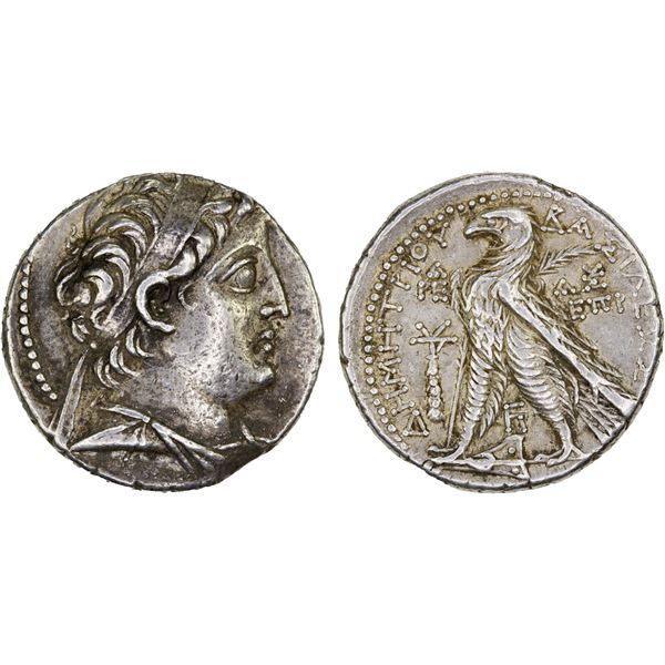 SELEUKID KINGDOM: Demetrios II, first reign, 129-125 BC, AR tetradrachm (14.17g), Tyre, SE 185 (128/