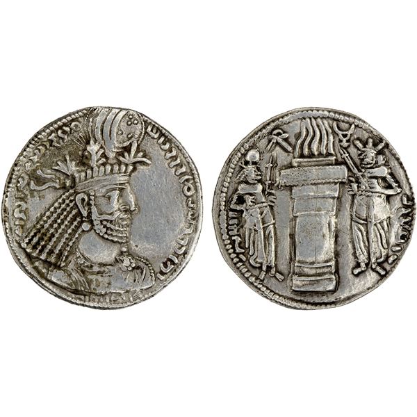 SASANIAN KINGDOM: Narseh, 293-303, AR drachm (3.54g), bold VF