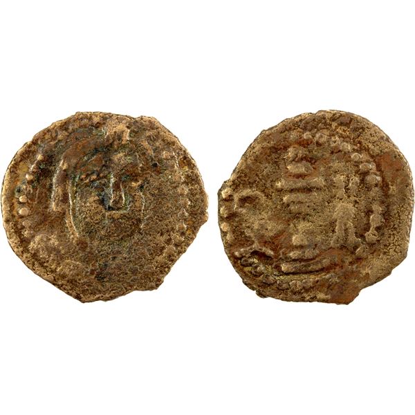 BUKHARA: Anonymous, ca. 6th century, AE cash (1.72g), VF