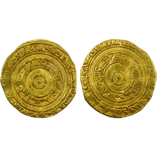 FATIMID: al-'Aziz, 975-996, AV dinar (4.03g), al-Mahdiya, AH374, VF
