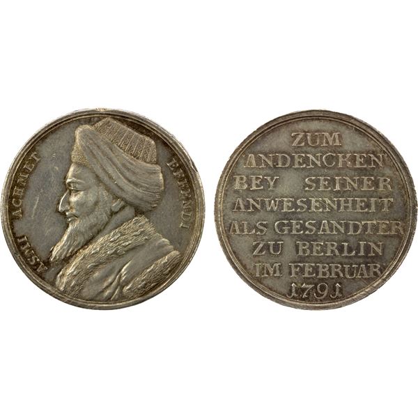 TURKEY: Ottoman Empire, AR medal (7.31g), Brilliant Unc