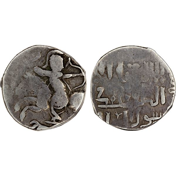 GREAT MONGOLS: Töregene, 1241-1246, AR dirham (2.73g), MM, AH6xx, Fine