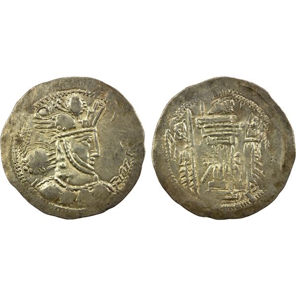 KUSHANO-SASANIAN: late issue, ca. 400-425, AR drachm (4.05g), VF