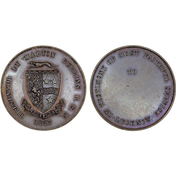 BRITISH INDIA: AE award medal (20.47g), 1857, AU
