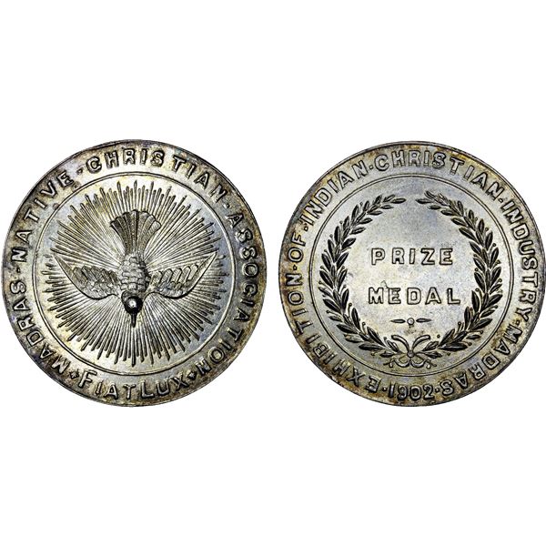 BRITISH INDIA: AR medal (39.88g), 1902, AU