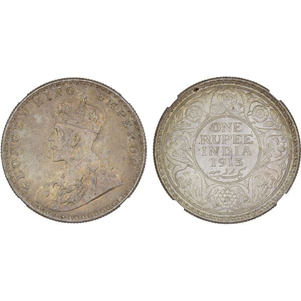 BRITISH INDIA: George V, 1910-1936, AR rupee, 1920(b), NGC MS64