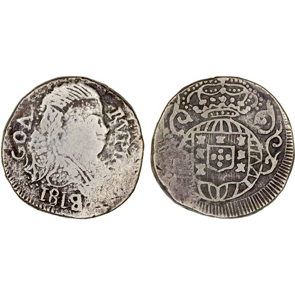GOA: João VI, 1818-1826, AR rupia (10.86g), 1818/7, pleasing F-VF