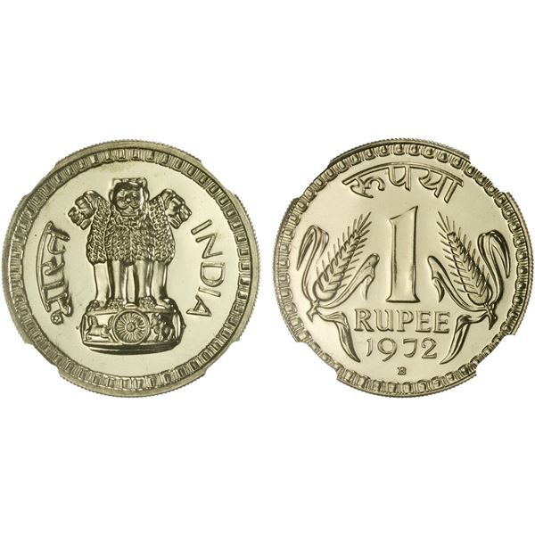 INDIA: Republic, 1 rupee, 1972-B, NGC Proof 68