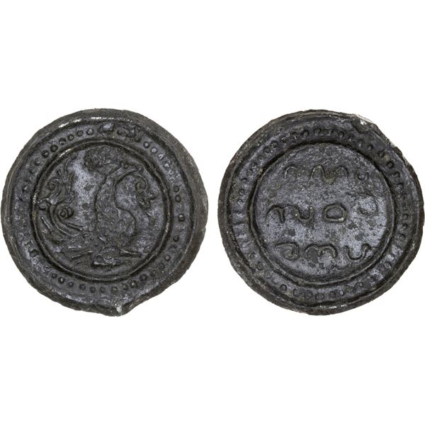 TENASSERIM-PEGU: Anonymous, 18th/19th century, cast large tin coin (48.88g), XF