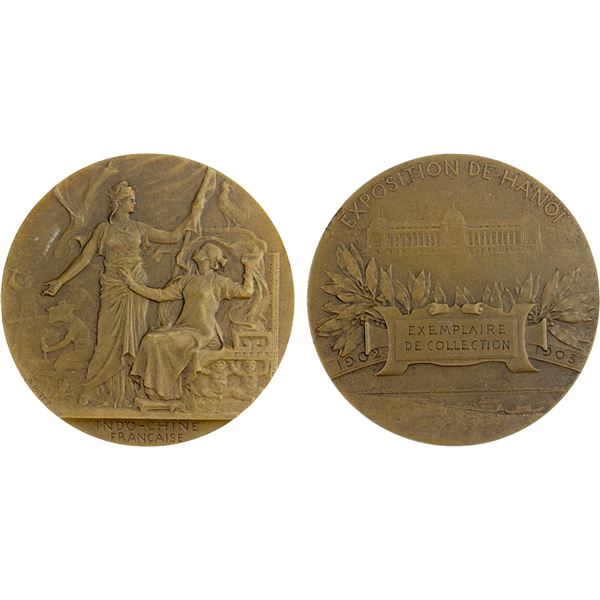 FRENCH INDOCHINA: AE medal (19.35g), 1903, Choice Unc