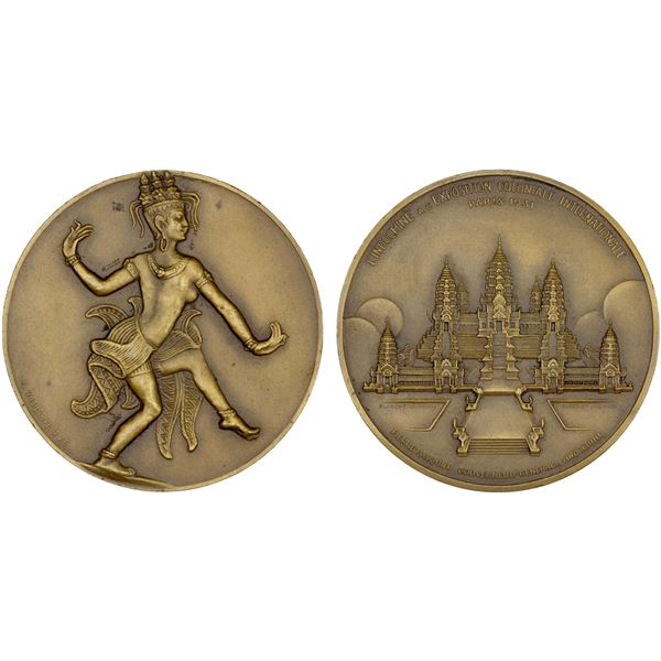 FRENCH INDOCHINA: AE medal (73.67g), 1931, UNC